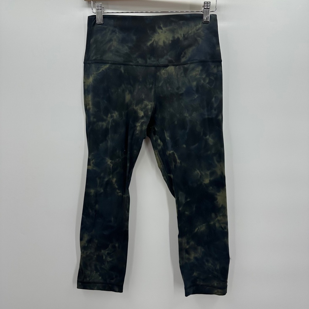 Lululemon Align Crop 21" Diamond Dye‎ Graphite Grey Bronze Green in Size 8